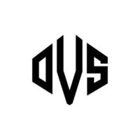 diseño de logotipo de letra ovs con forma de polígono. diseño de logotipo de forma de polígono y cubo de ovs. ovs hexágono vector logo plantilla colores blanco y negro. monograma ovs, logotipo comercial y inmobiliario.