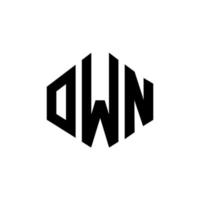 OWN letter logo design with polygon shape. OWN polygon and cube shape logo design. OWN hexagon vector logo template white and black colors. OWN monogram, business and real estate logo.
