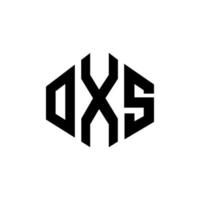 OXS letter logo design with polygon shape. OXS polygon and cube shape logo design. OXS hexagon vector logo template white and black colors. OXS monogram, business and real estate logo.