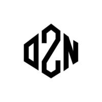 OZN letter logo design with polygon shape. OZN polygon and cube shape logo design. OZN hexagon vector logo template white and black colors. OZN monogram, business and real estate logo.