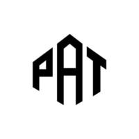 diseño de logotipo de letra pat con forma de polígono. pat polígono y diseño de logotipo en forma de cubo. pat hexagon vector logo plantilla colores blanco y negro. pat monograma, logotipo empresarial y inmobiliario.