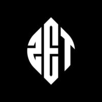 ZET circle letter logo design with circle and ellipse shape. ZET ellipse letters with typographic style. The three initials form a circle logo. ZET Circle Emblem Abstract Monogram Letter Mark Vector. vector