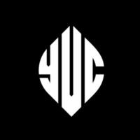 YVC circle letter logo design with circle and ellipse shape. YVC ellipse letters with typographic style. The three initials form a circle logo. YVC Circle Emblem Abstract Monogram Letter Mark Vector. vector