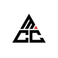 diseño de logotipo de letra triangular mcc con forma de triángulo. monograma de diseño de logotipo de triángulo mcc. plantilla de logotipo de vector de triángulo mcc con color rojo. logotipo triangular mcc logotipo simple, elegante y lujoso.