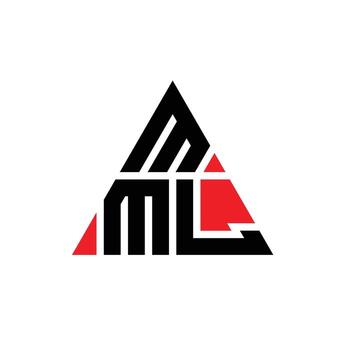 MML triangle letter logo design with triangle shape. MML triangle logo design monogram. MML triangle vector logo template with red color. MML triangular logo Simple, Elegant, and Luxurious Logo.