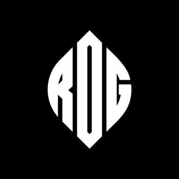 ROG circle letter logo design with circle and ellipse shape. ROG ellipse letters with typographic style. The three initials form a circle logo. ROG Circle Emblem Abstract Monogram Letter Mark Vector. vector