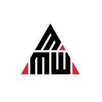 diseño de logotipo de letra triangular mmw con forma de triángulo. monograma de diseño de logotipo de triángulo mmw. plantilla de logotipo de vector de triángulo mmw con color rojo. logotipo triangular mmw logotipo simple, elegante y lujoso.