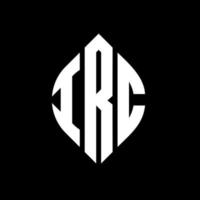 IRC circle letter logo design with circle and ellipse shape. IRC ellipse letters with typographic style. The three initials form a circle logo. IRC Circle Emblem Abstract Monogram Letter Mark Vector. vector