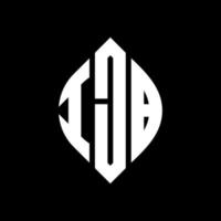 Diseño de logotipo de letra circular ijb con forma de círculo y elipse. Letras de elipse ijb con estilo tipográfico. las tres iniciales forman un logo circular. vector de marca de letra de monograma abstracto del emblema del círculo ijb.
