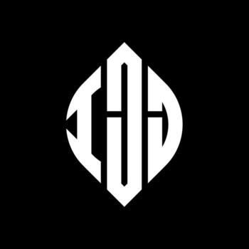 IJJ circle letter logo design with circle and ellipse shape. IJJ ellipse letters with typographic style. The three initials form a circle logo. IJJ Circle Emblem Abstract Monogram Letter Mark Vector. vector