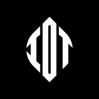 IOT circle letter logo design with circle and ellipse shape. IOT ellipse letters with typographic style. The three initials form a circle logo. IOT Circle Emblem Abstract Monogram Letter Mark Vector. vector