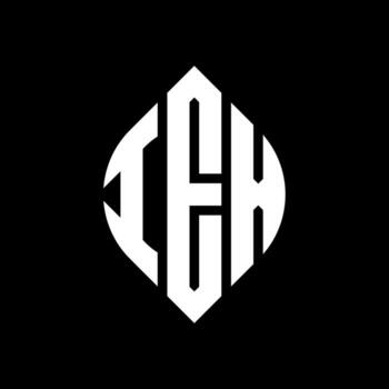 IEX circle letter logo design with circle and ellipse shape. IEX ellipse letters with typographic style. The three initials form a circle logo. IEX Circle Emblem Abstract Monogram Letter Mark Vector. vector