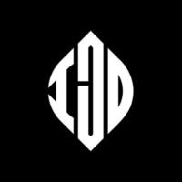Diseño de logotipo de letra de círculo ijd con forma de círculo y elipse. letras de elipse ijd con estilo tipográfico. las tres iniciales forman un logo circular. vector de marca de letra de monograma abstracto del emblema del círculo ijd.