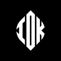 IDK circle letter logo design with circle and ellipse shape. IDK ellipse letters with typographic style. The three initials form a circle logo. IDK Circle Emblem Abstract Monogram Letter Mark Vector. vector