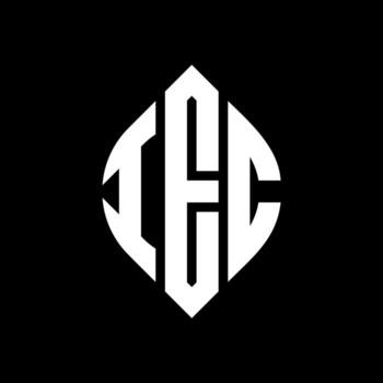 IEC circle letter logo design with circle and ellipse shape. IEC ellipse letters with typographic style. The three initials form a circle logo. IEC Circle Emblem Abstract Monogram Letter Mark Vector. vector