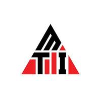 Diseño de logotipo de letra triangular mti con forma de triángulo. monograma de diseño del logotipo del triángulo mti. plantilla de logotipo de vector de triángulo mti con color rojo. logotipo triangular mti logotipo simple, elegante y lujoso.