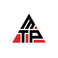 Diseño de logotipo de letra triangular mtp con forma de triángulo. monograma de diseño de logotipo de triángulo mtp. plantilla de logotipo de vector de triángulo mtp con color rojo. logotipo triangular mtp logotipo simple, elegante y lujoso.