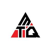 Diseño de logotipo de letra triangular mtq con forma de triángulo. monograma de diseño del logotipo del triángulo mtq. plantilla de logotipo de vector de triángulo mtq con color rojo. logotipo triangular mtq logotipo simple, elegante y lujoso.