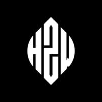 diseño de logotipo de letra de círculo hzw con forma de círculo y elipse. hzw letras elipses con estilo tipográfico. las tres iniciales forman un logo circular. vector de marca de letra de monograma abstracto hzw círculo emblema.