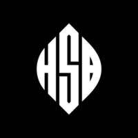 HSB circle letter logo design with circle and ellipse shape. HSB ellipse letters with typographic style. The three initials form a circle logo. HSB Circle Emblem Abstract Monogram Letter Mark Vector. vector