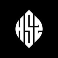 HSZ circle letter logo design with circle and ellipse shape. HSZ ellipse letters with typographic style. The three initials form a circle logo. HSZ Circle Emblem Abstract Monogram Letter Mark Vector. vector