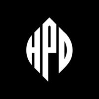HPD circle letter logo design with circle and ellipse shape. HPD ellipse letters with typographic style. The three initials form a circle logo. HPD Circle Emblem Abstract Monogram Letter Mark Vector. vector