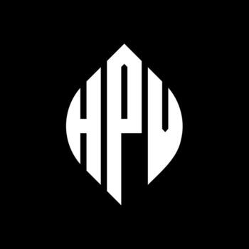 HPV circle letter logo design with circle and ellipse shape. HPV ellipse letters with typographic style. The three initials form a circle logo. HPV Circle Emblem Abstract Monogram Letter Mark Vector. vector