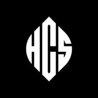 HCS circle letter logo design with circle and ellipse shape. HCS ellipse letters with typographic style. The three initials form a circle logo. HCS Circle Emblem Abstract Monogram Letter Mark Vector. vector