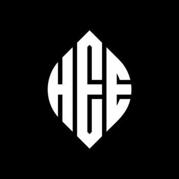 HEE circle letter logo design with circle and ellipse shape. HEE ellipse letters with typographic style. The three initials form a circle logo. HEE Circle Emblem Abstract Monogram Letter Mark Vector. vector