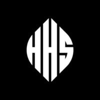 HHS circle letter logo design with circle and ellipse shape. HHS ellipse letters with typographic style. The three initials form a circle logo. HHS Circle Emblem Abstract Monogram Letter Mark Vector. vector