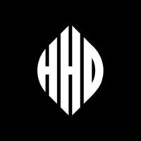 HHO circle letter logo design with circle and ellipse shape. HHO ellipse letters with typographic style. The three initials form a circle logo. HHO Circle Emblem Abstract Monogram Letter Mark Vector. vector