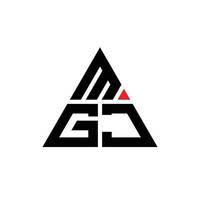 MGJ triangle letter logo design with triangle shape. MGJ triangle logo design monogram. MGJ triangle vector logo template with red color. MGJ triangular logo Simple, Elegant, and Luxurious Logo.