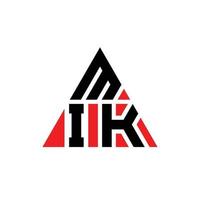 diseño de logotipo de letra triangular mik con forma de triángulo. monograma de diseño del logotipo del triángulo mik. plantilla de logotipo de vector de triángulo mik con color rojo. logotipo triangular mik logotipo simple, elegante y lujoso.