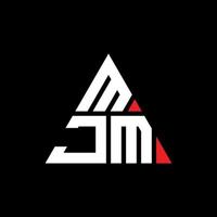 Diseño de logotipo de letra triangular mjm con forma de triángulo. monograma de diseño del logotipo del triángulo mjm. plantilla de logotipo de vector de triángulo mjm con color rojo. logotipo triangular mjm logotipo simple, elegante y lujoso.