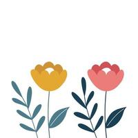 flores de primavera fondo blanco, ilustración vectorial. se puede usar en boletines, folletos, postales, boletos, anuncios, pancartas. vector