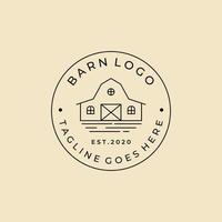 barn line art badge  logo vector symbol illustration design