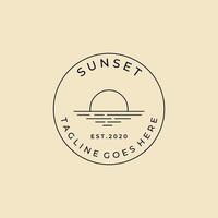 sunset  badge logo vector symbol illustration design