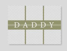 Custom Daddy Fathers Day Photo Collage Plaque with place for photo. vector