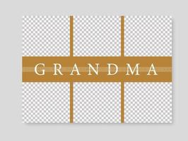 Custom Grandma Happy Grandparents day Photo Collage Plaque with place for photo. vector