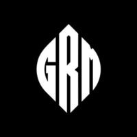 GRM circle letter logo design with circle and ellipse shape. GRM ellipse letters with typographic style. The three initials form a circle logo. GRM Circle Emblem Abstract Monogram Letter Mark Vector. vector