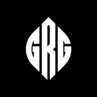 GRG circle letter logo design with circle and ellipse shape. GRG ellipse letters with typographic style. The three initials form a circle logo. GRG Circle Emblem Abstract Monogram Letter Mark Vector. vector
