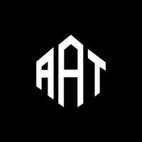 diseño de logotipo de letra aat con forma de polígono. un diseño de logotipo en forma de polígono y cubo. aat hexágono vector logo plantilla colores blanco y negro. aat monograma, logotipo comercial e inmobiliario.