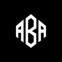 ABA letter logo design with polygon shape. ABA polygon and cube shape logo design. ABA hexagon vector logo template white and black colors. ABA monogram, business and real estate logo.