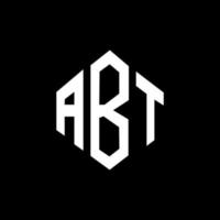 diseño de logotipo de letra abt con forma de polígono. abt polígono y diseño de logotipo en forma de cubo. abt hexágono vector logo plantilla colores blanco y negro. abt monograma, logotipo comercial e inmobiliario.