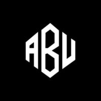 ABU letter logo design with polygon shape. ABU polygon and cube shape logo design. ABU hexagon vector logo template white and black colors. ABU monogram, business and real estate logo.