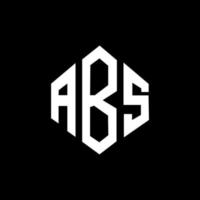 diseño de logotipo de letra abs con forma de polígono. diseño de logotipo en forma de cubo y polígono abs. abs plantilla de logotipo vectorial hexagonal colores blanco y negro. monograma abs, logo comercial e inmobiliario. vector