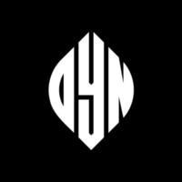 OYN circle letter logo design with circle and ellipse shape. OYN ellipse letters with typographic style. The three initials form a circle logo. OYN Circle Emblem Abstract Monogram Letter Mark Vector. vector