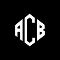 ACB letter logo design with polygon shape. ACB polygon and cube shape logo design. ACB hexagon vector logo template white and black colors. ACB monogram, business and real estate logo.