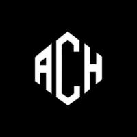 ACH letter logo design with polygon shape. ACH polygon and cube shape logo design. ACH hexagon vector logo template white and black colors. ACH monogram, business and real estate logo.