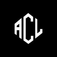 diseño de logotipo de letra acl con forma de polígono. diseño de logotipo en forma de cubo y polígono acl. plantilla de logotipo vectorial hexagonal acl colores blanco y negro. monograma acl, logotipo comercial y inmobiliario. vector